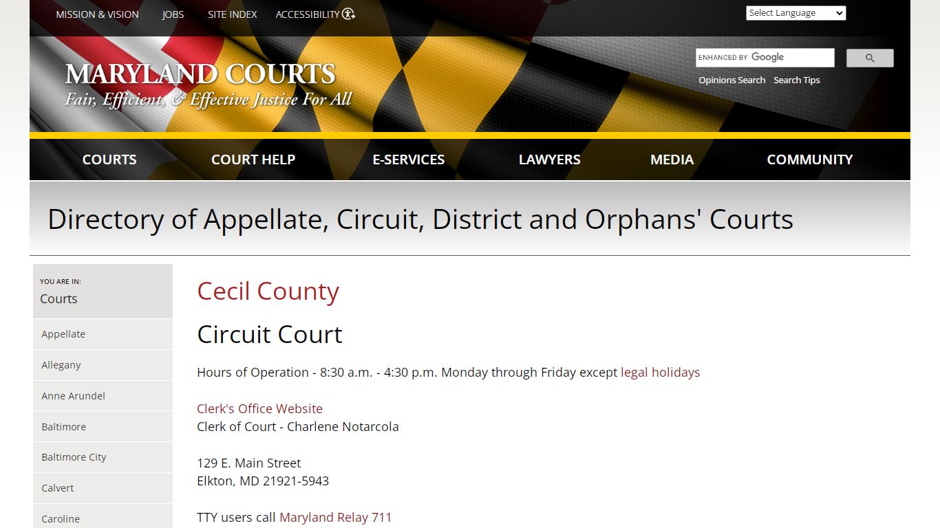 Cecil County | Maryland Courts