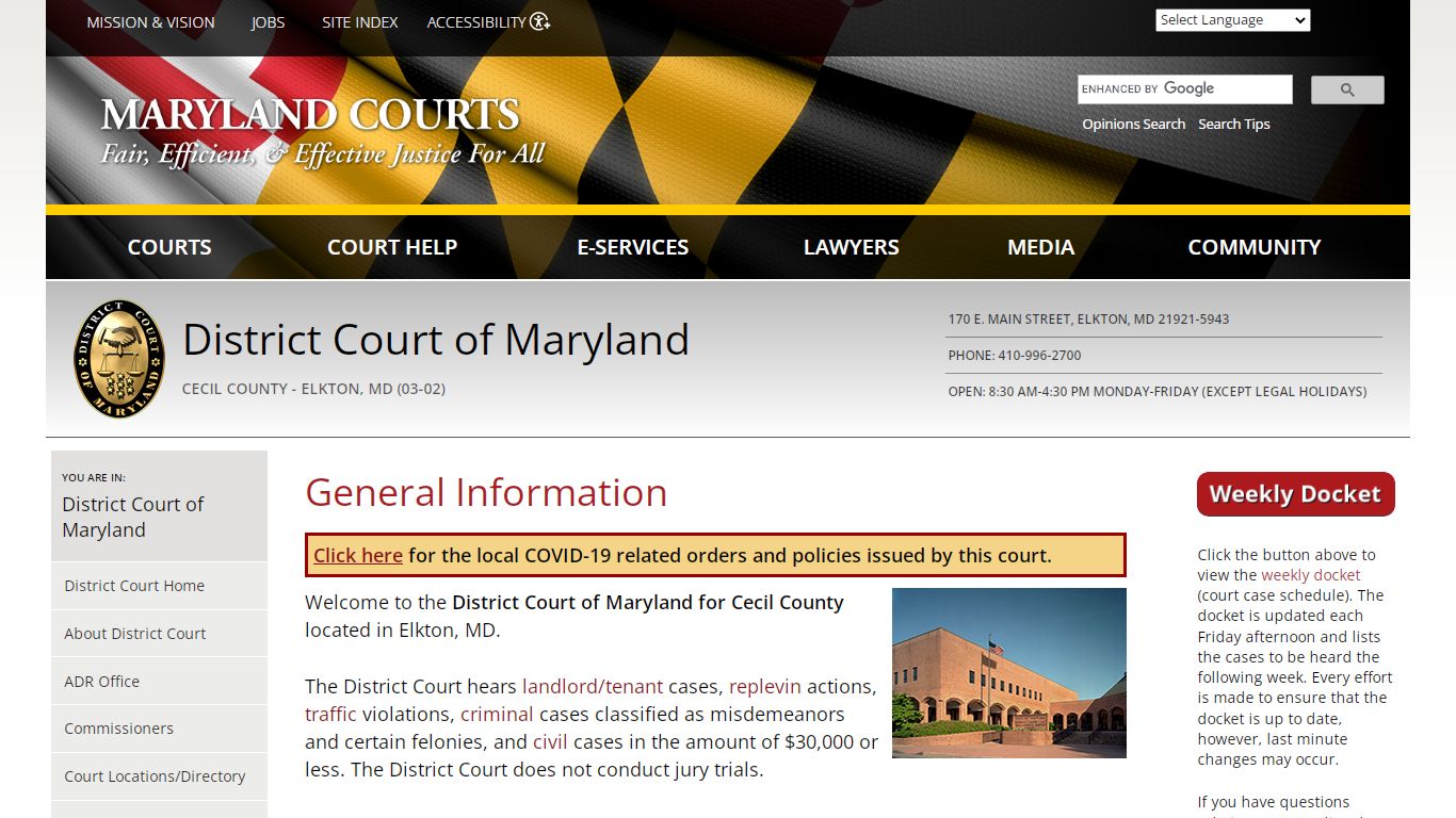 General Information | Maryland Courts